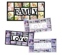 Family 10 Multi Aperture Photo Picture Frame Holds Photo Family White