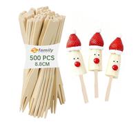 Family 500 Pieces Bamboo Skewers, Grill Skewers, Bamboo Sticks for Lids, Grill, Buffet, Fruits, Bonfire and Crafts, Size 9cm