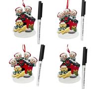 Family and dog Christmas decoration, personalise your own christmas decoration, family of 3, 4 or 5 (Family of four)