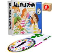 Family and Party Game Mat All Fall Down Physical Active Game with Colourful Hand and Footprints Spinner Indoor Outdoor Fun for Kids Group Play - 6 Pack - Electoys