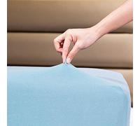 Family Bedding Cotton Thick Jersey King Bed Fitted Sheet, 160 cm x 200 cm, blue