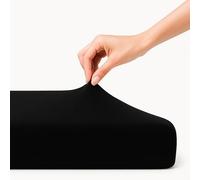 Family Bedding Cotton Thick Jersey Single Bed Fitted Sheet, 100 cm x 200 cm, Black