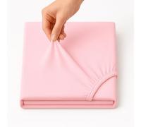Family Bedding Cotton Thick Jersey Single Bed Fitted Sheet, 100 cm x 200 cm, Pink