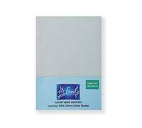 Family Bedding Cream Cotton Cellular Blanket - Single Bed | Reversible Lightweight Thermal Throw | Soft Traditional Design (180 x 230 cm)