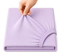Family Bedding Deep Pocket Fitted Sheet, 100% Jersey Cotton, Lilac, Single