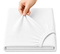 Family Bedding Deep Pocket Fitted Sheet, 100% Jersey Cotton, White, Single