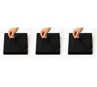 Family Bedding Fitted Sheet - Black Deep Pocket Single Bed Sheets | Soft Jersey Cotton 4 Way Stretch | Shrinkage and Fade Resistant. (100x200cm), Black. (Pack of 3)