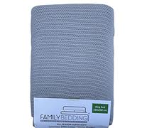 Family Bedding Grey Cellular Blanket King Size | Adult Cellular Blanket Cotton | Large Bed Throw Reversible Lightweight |Thermal Soft Traditional Cellular Blanket (230 x 260cm)