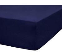 Family Bedding Jersey Cotton Fitted Sheet, Stretch Knit, Blue, King