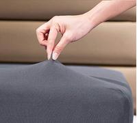 Family Bedding Jersey Cotton Fitted Sheet, Stretch Knit, Grey, King