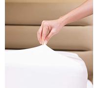 Family Bedding King Jersey Cotton Fitted Sheet, 160x200cm - 30cm Deep Pocket 4-Way Stretch, T-Shirt Soft & Breathable - White