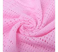 Family Bedding Pink Cotton Cellular Blanket - Double Bed | Reversible Lightweight Thermal Throw | Soft Traditional Design (230 x 230 cm)