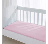 Family Bedding Pink Premium Quality Thick Jersey 100% Cotton Fitted Sheet. (Travel Cot (65x95cm))