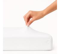 Family Bedding Single Fitted Sheet - Soft Jersey Cotton, 4-Way Stretch Breathable Bed Sheet in White 100×200 cm.