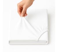 Family Bedding Single Fitted Sheet White | Deep Pocket Single Bed Sheets | Soft Jersey Cotton 4 Way Stretch | Shrinkage and Fade Resistant Bed sheet. (Single (100x200cm), White).