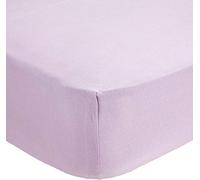Super Soft Thick Premium Quality 100% Cotton Jersey Fitted Sheet. (Double Bed, Lilac)