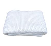 Family Bedding White Cotton Cellular Blanket - Breathable Lightweight Summer Blanket for Adults - Soft Reversible Bed Throw (180 x 230cm)