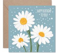 Family Birthday Card - Daisies - Happy Birthday Card for Family from Colleague Friends, 145mm Bday Greeting Cards