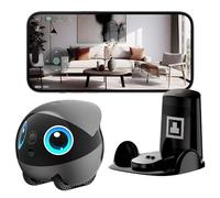 Family Bot, Ai Intelligent Mobile Robot, 2.5K Indoor Pet Cam with Custom Face Image, Pet Camera with Night Vision, Smart Cruise,self-charging, 2-Way Audio black