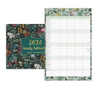 Family Calendar 2026 - A4 Family planner 2026 with 5 columns, Jan. 2026 - Dec. 2026, Calendar 2026, 28 x 21.6 cm, 12 Different flower patterns