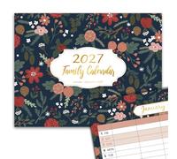 Family Calendar 2027 UK 5 Column Family Planner Wall Organiser for Families | A4 Family planner 2027 with 5 columns, Jan 2027 - Dec 2027, 28 x 21.6 cm, 12 Different Floral Design
