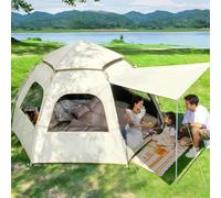 Family Camping Hiking Tent, 3-4 Person Instant Pop Up Dome Tent, Heavy-Duty Windproof Waterproof with Rainfly, Fast 60s Installation, Portable Tent for Festival Sleepovers Outdoor Adventure B