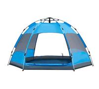 Family Camping Tent for 3-5 Persons, Pop-up Outdoor Rainproof and Breathable Double Layer, Hexagonal Dome Beach, 240 * 240 * 135cm Automatic Camping Tent