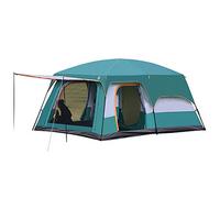 Family Camping Tent,Tent Octagon with Three Doors,3-4 Person Family Camping Tent with 360° Panoramic ViewStable Steel Pole Construction,Brown,S (Dark Green S) Hello