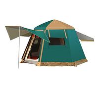 Family Camping Tent Waterproof Double Layer Automatic Opening Hydraulic Tent Waterproof Dome Tent with Porch for Climbing Fishing Festivals Garden (Green 3) beautiful scenery
