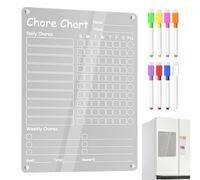 Family Chore Chart | Clear Dry Erase Checklist | Erasable Planner Magnetic Board for Home Kids Children Routine Adult Teens Family