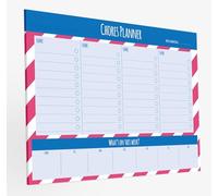 Family Chores Planner - Magnetic A4 Weekly Chores Planner - 52 Undated Pages to last a full Year - Quality 100gsm paper with a sturdy 1250 micron white backing board and two strong magnets (Blue)