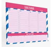 Family Chores Planner - Magnetic A4 Weekly Chores Planner - 52 Undated Pages to last a full Year - Quality 100gsm paper with a sturdy 1250 micron white backing board and two strong magnets (Pink)