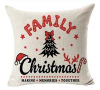 Family Christma Lumbar Cushion Cover Make Memories Together Pillowcase 45x45cm Removable Invisible Zipper 2Pcs Color:Family Christma