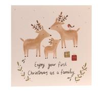 Family Christmas Card 2025 | First Christmas as a Family | Cute Reindeer and Rabbit Design | Heartfelt Greeting Card | Adorable Gift | Sweet Christmas Card for Families