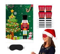 Family Christmas Games,Interactive Toy Pin Hat,Pin The Hat On The Nutcracker Game - for Home Celebration Holiday Family Birthday Party Gathering Fun