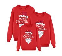 Family Christmas Jumper Matching Reindeer Snowflake Xmas Tree Long Sleeve Round Neck Novelty Pullovers for Men Women Kids 01