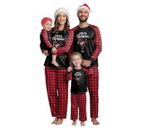 Family Christmas Matching Pajamas Set Christmas Pyjamas Sets for Family Mens Womens Printed Xmas Matching Pyjama Comfortable His and Hers Pjs Loungewear for Women Men Kids Baby (Red #5, 18-24 Months)