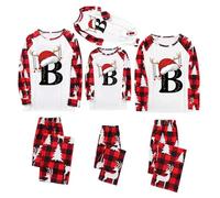 Family Christmas Pyjamas Set 2025 New Alphabet Matching Xmas Pajama Sets Cute Funny Vacation Holiday Couple Initials Sleepwear Sets Christmas Pjs for Family