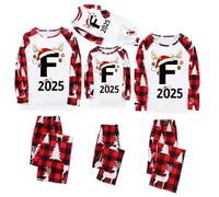 Family Christmas Pyjamas Set Alphabet Matching Xmas Pajama Sets Cute Funny Vacation Holiday Couple Initials Sleepwear Sets Christmas Pjs for Family