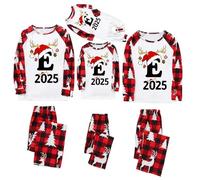 Family Christmas Pyjamas Set Alphabet Matching Xmas Pajama Sets Cute Funny Vacation Holiday Couple Initials Sleepwear Sets Christmas Pjs for Family