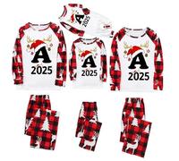 Family Christmas Pyjamas Set Alphabet Matching Xmas Pajama Sets Cute Funny Vacation Holiday Couple Initials Sleepwear Sets Christmas Pjs for Family #5