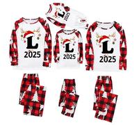 Family Christmas Pyjamas Set Alphabet Matching Xmas Pajama Sets Cute Funny Vacation Holiday Couple Initials Sleepwear Sets Christmas Pjs for Family