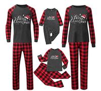 Family Christmas Pyjamas Set Christmas Matching Family Pyjamas Christmas Holiday Pyjamas Nightwear Long Sleeve T-Shirt & Long Pants Xmas PJ Sets for Women Men Kids Sleepwear Pet (2A-Red, 10 Years)