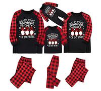 Family Christmas Pyjamas Set Christmas Matching Family Pyjamas Holiday Pjs Cotton Nightwear Long Sleeve T-Shirt & Long Pants Xmas PJ Sets for Women Men Kids Sleepwear Pet Shirt Dog