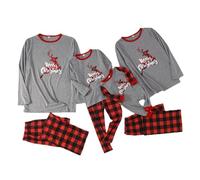 Family Christmas Pyjamas Set Christmas Matching Family Pyjamas Holiday Pjs Cotton Nightwear Long Sleeve T-Shirt & Long Pants Xmas PJ Sets for Women Men Kids Sleepwear Pet Shirt Dog