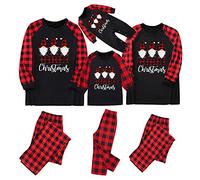 Family Christmas Pyjamas Set Cotton 2 Piece Round Collar Long Sleeve T Shirt and Trousers Matching Christmas Pjs for Family for Men Women Kids Babies Couples Plus Size Sleep & Lounge Xmas Outfit,Women