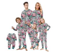 Family Christmas Pyjamas Set - Matching Christmas PJs for Family, Cozy Sleepwear for Holiday Movie Nights Blue