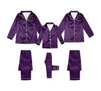 Family Christmas Pyjamas Set Silk Satin 2025 Matching Xmas Holiday Pjs Christmas Pajamas Cute Jammies Sleepwear Nightwear for Family Couples Men Women Dad Mom Kids Baby 12 Purple 501