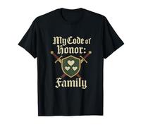 Family Crest Code of Honor Gothic Knight Design T-Shirt