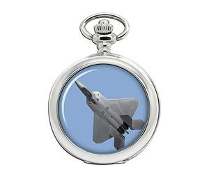 Family Crests F-22 Raptor Aircraft Full Hunter Pocket Watch